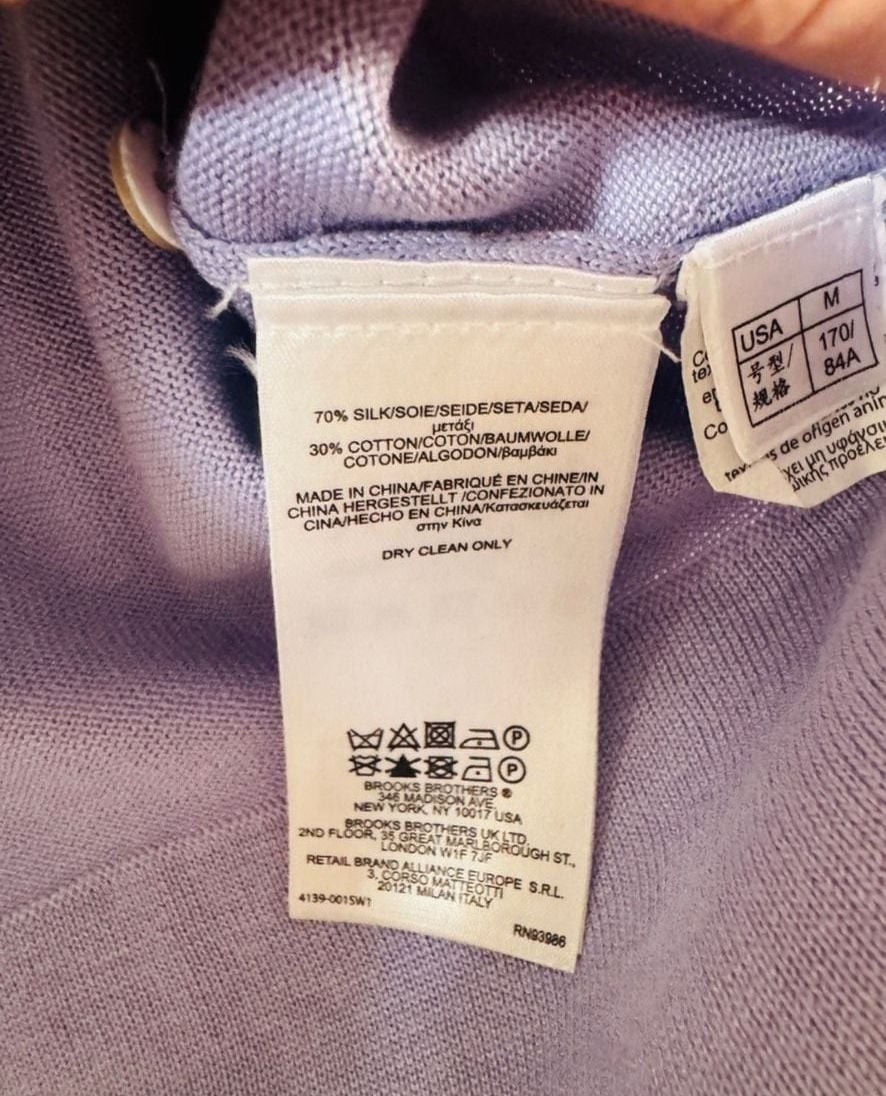 Brooks Brothers Silk & Cotton Blend Open Stitch Cardigan minimalist preppy