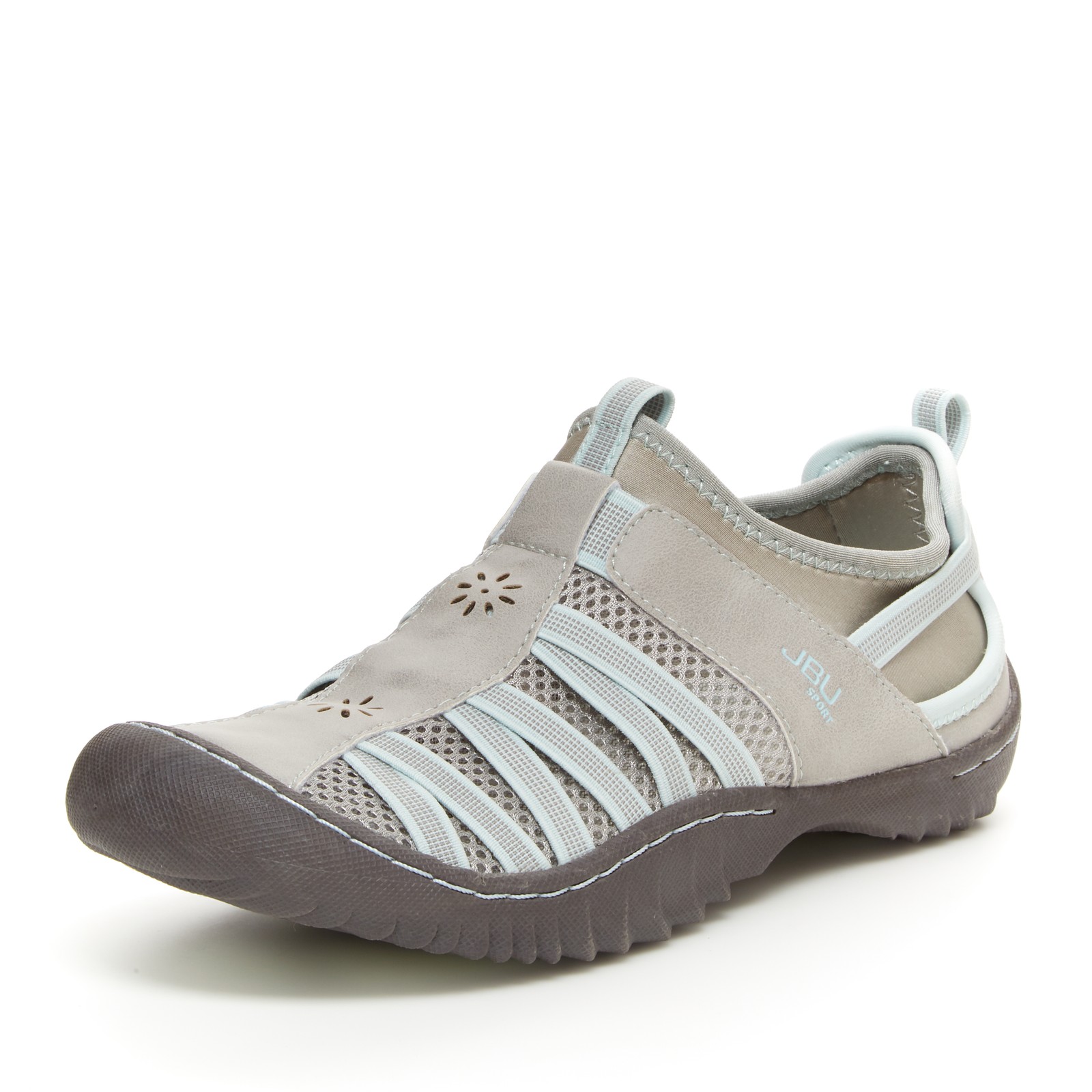 JBU by Jambu Women’s Arabella Slip-On Trail Shoe Light Grey/Mint