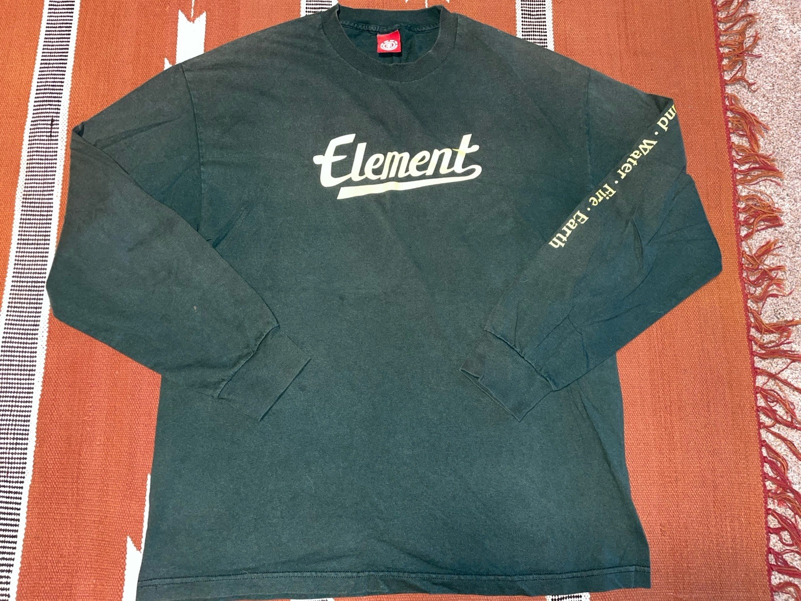 Vintage Element Skateboard Shirt Men Extra Large Green Long Sleeve Skate USA