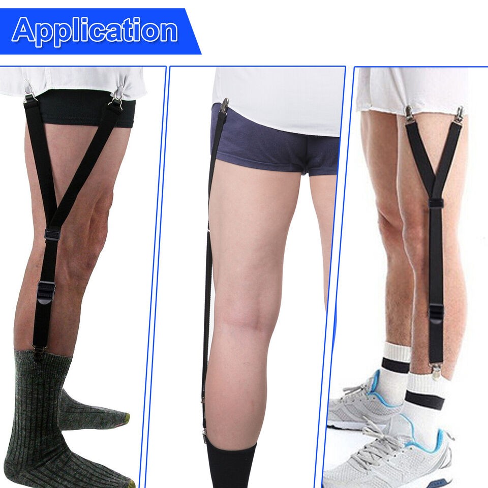 2Pcs Y-Shape Shirt Stays Rugged Design Adjustable Comfortable Garters Non-Slip
