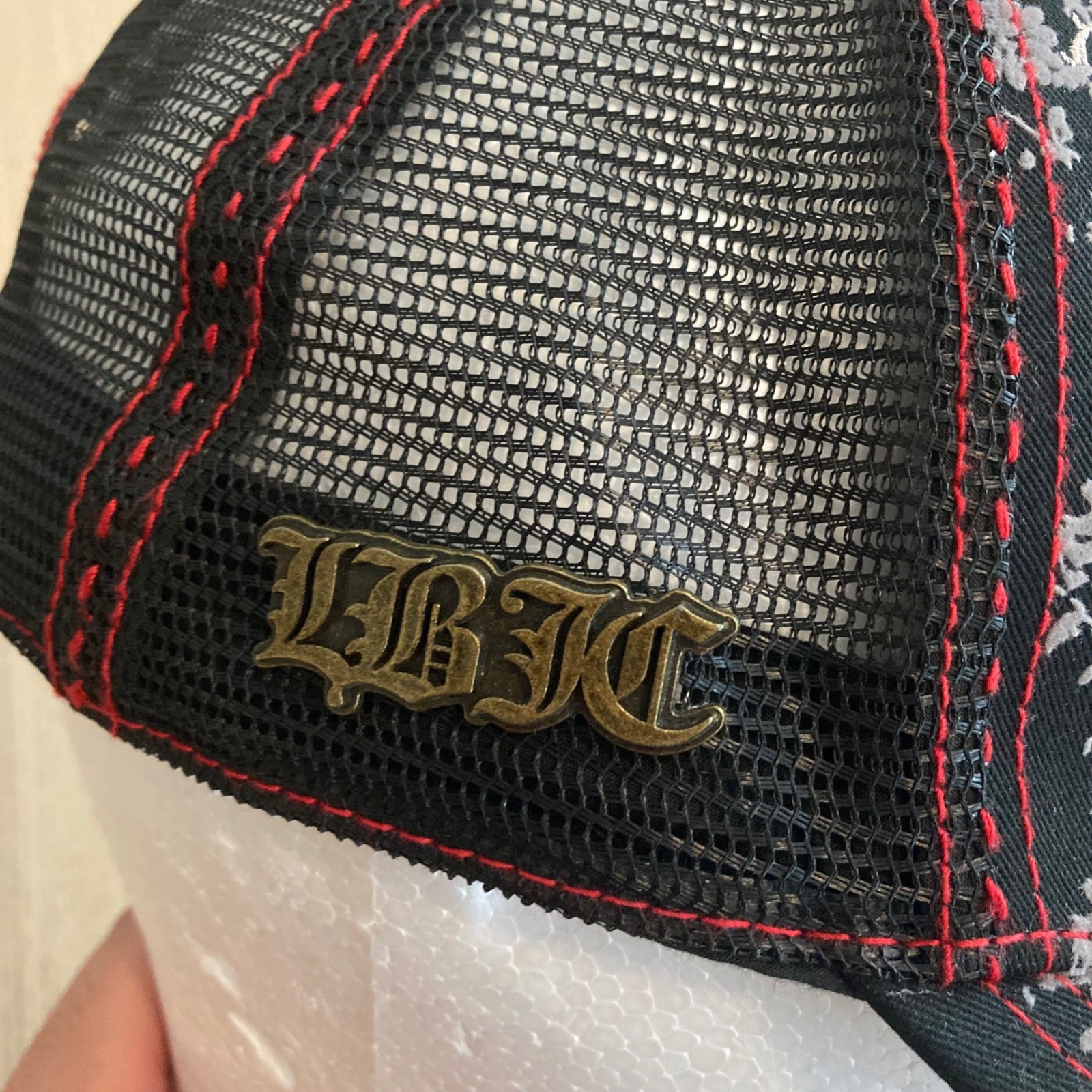 Laguna Beach Jean Co Hat Mens OS Cross Y2K Grunge Gothic Embroidered Distressed