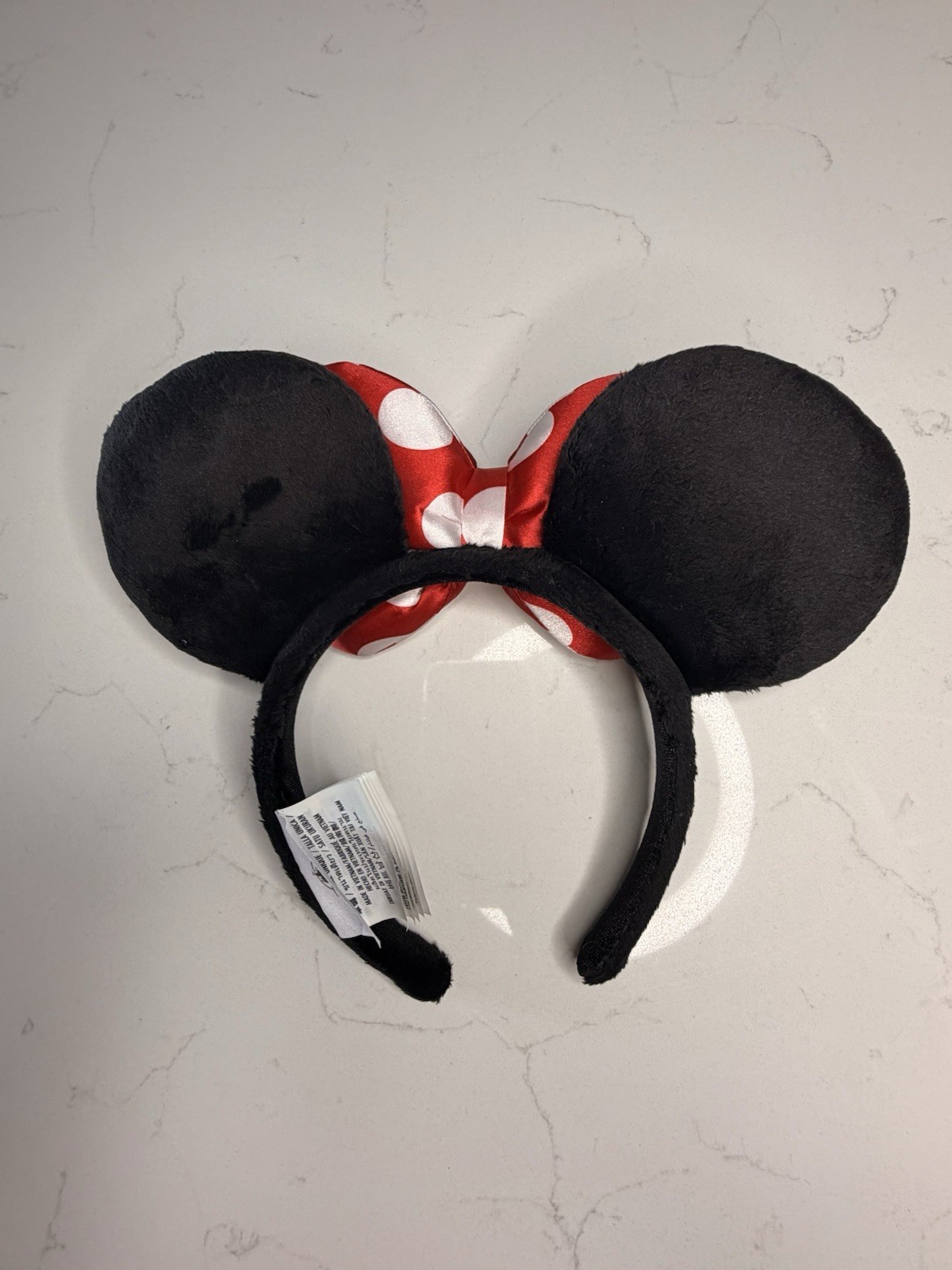 Disney Minnie Mouse Padded Fabric Mouse Ears Headband Polka Dot Bow Red/Black