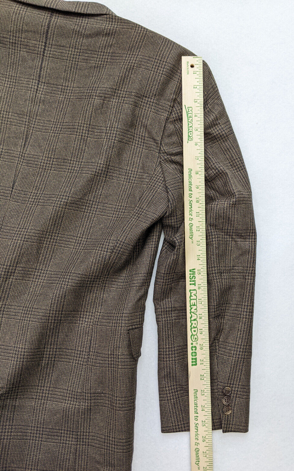 Tailors Row by Deansgate Men’s Blazer Size 43L Brown Plaid Silk Wool Blend