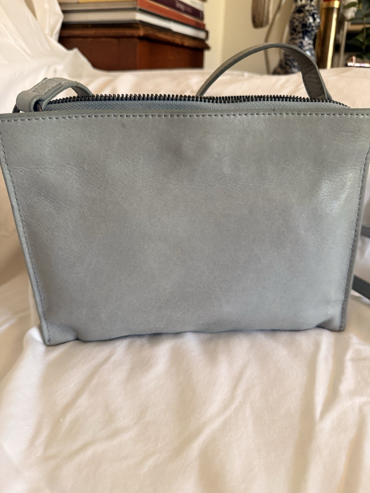 Botkier Warren City Small Leather Crossbody Messenger Sky Blue Leather Women Bag