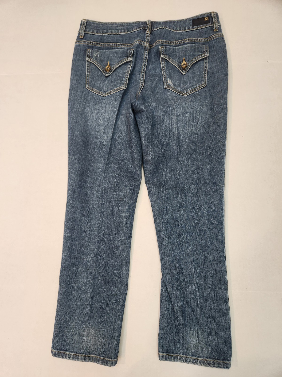 Vera Vera Wang Distressed Jeans-Straight Leg Boot Cut Size 8