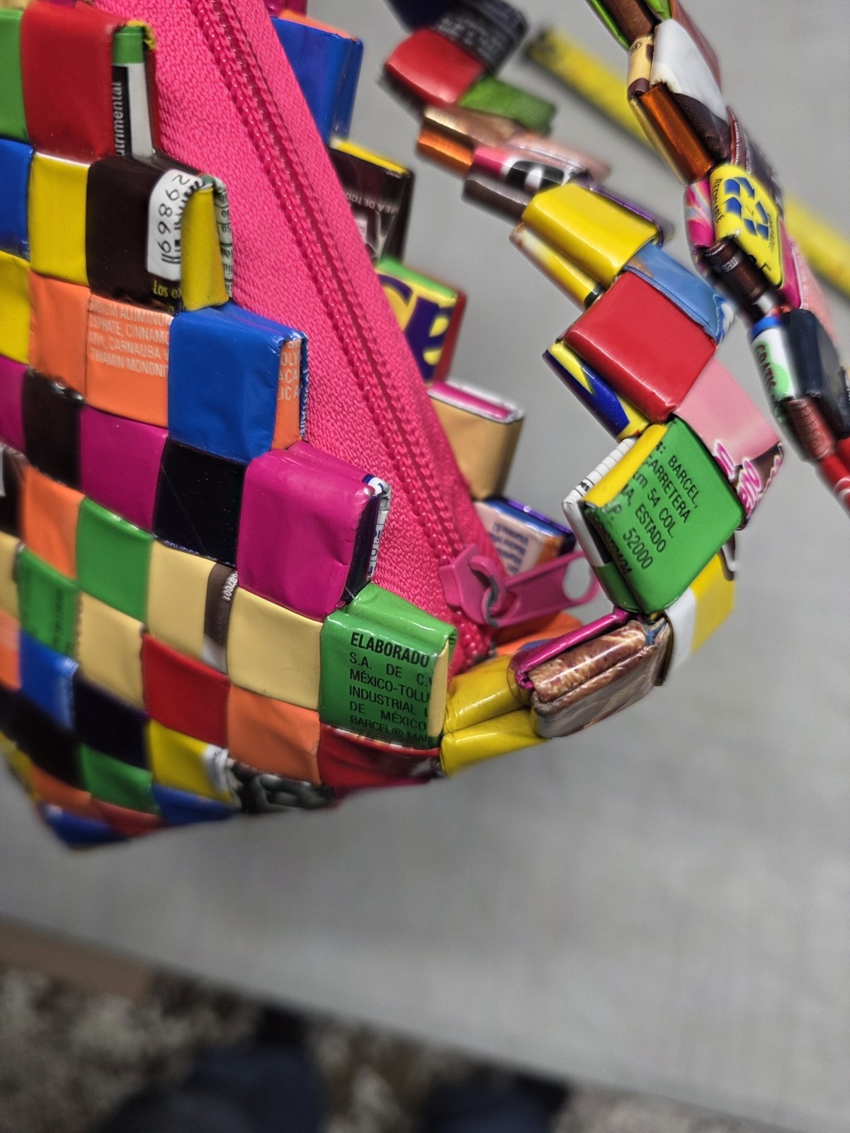 🔥 Candy Wrapper Purse Woven Handmade Recycled Shoulder Bag Eco Friendly Mexico