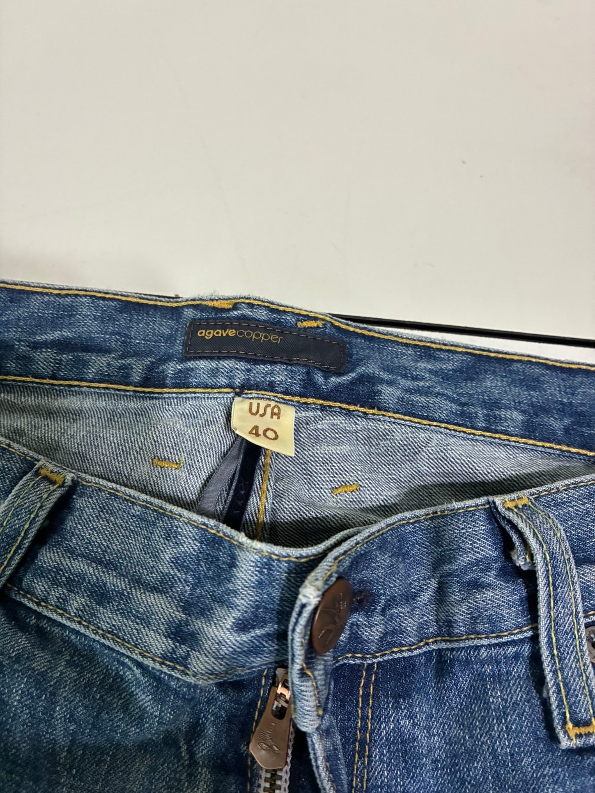 Agave Copper Jeans 40×36 Zuma Vintaged Gringo Whiskered Denim USA Premium 12-188