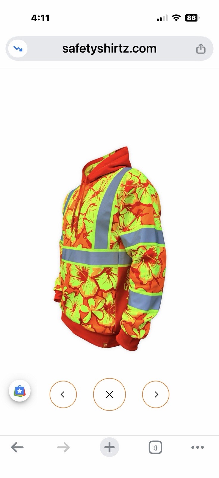 Reflective, Safety Hoodie Size 2 XL