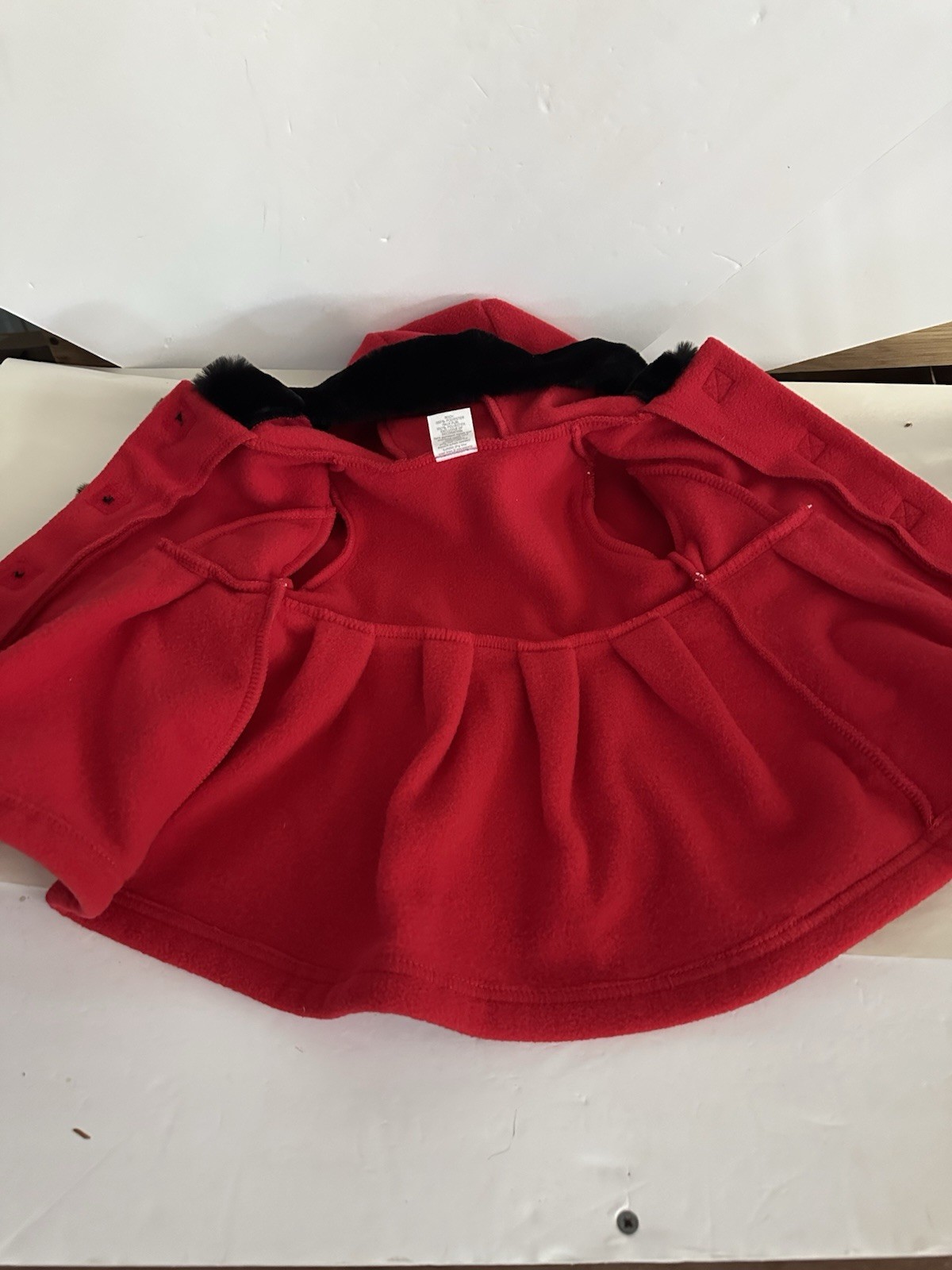 Infant Christmas Coat 6mo Red With Black Trim