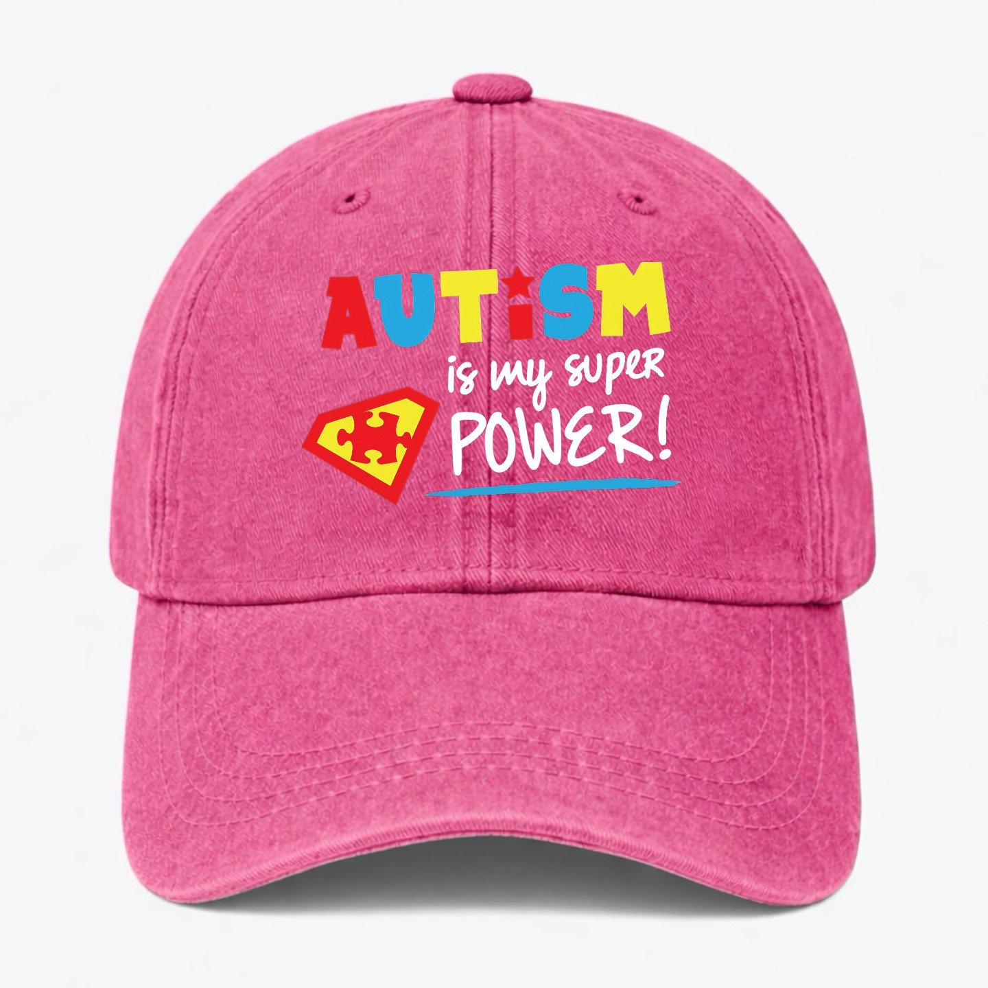 AUTISM Awareness Support Hat Puzzle Piece Washed Cap Colorful Dad Cap Gift Idea