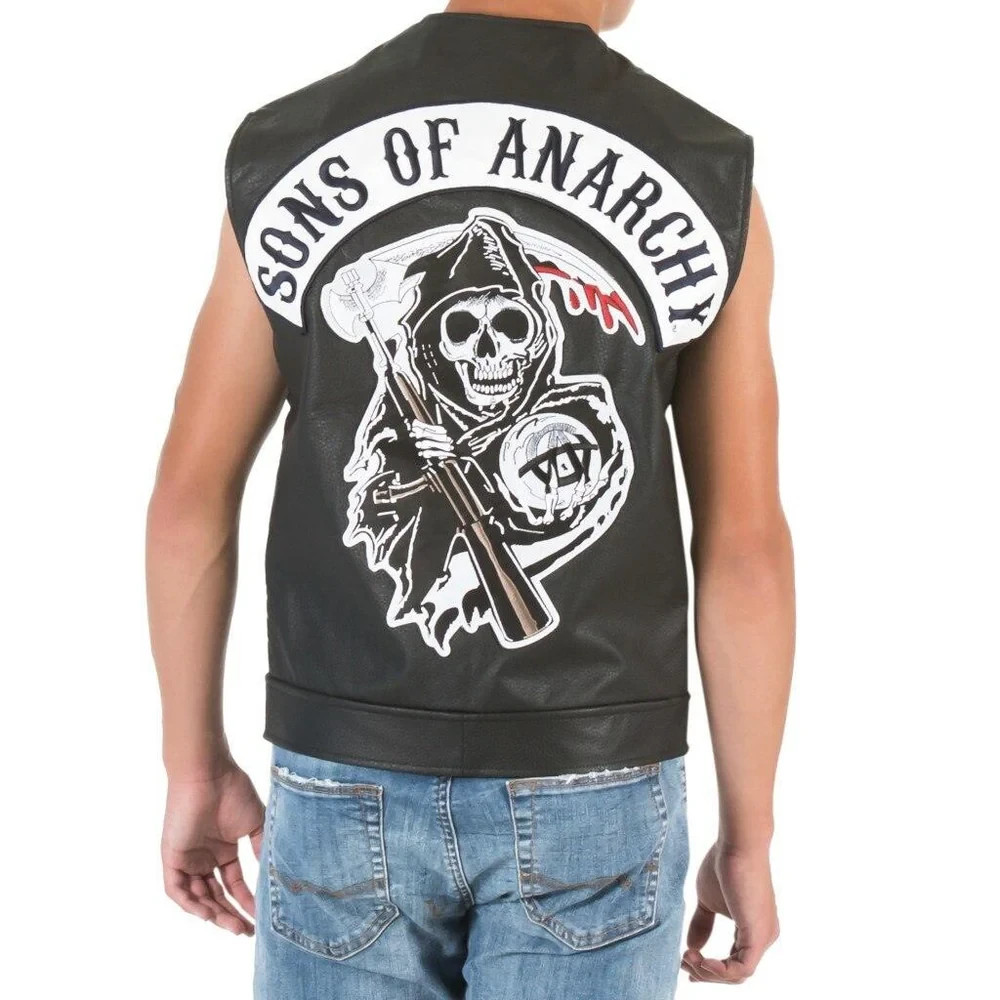 VTG SOA Sons of Anarchy Highway Biker Vest Mens L Preowned Leather Jacket Skull