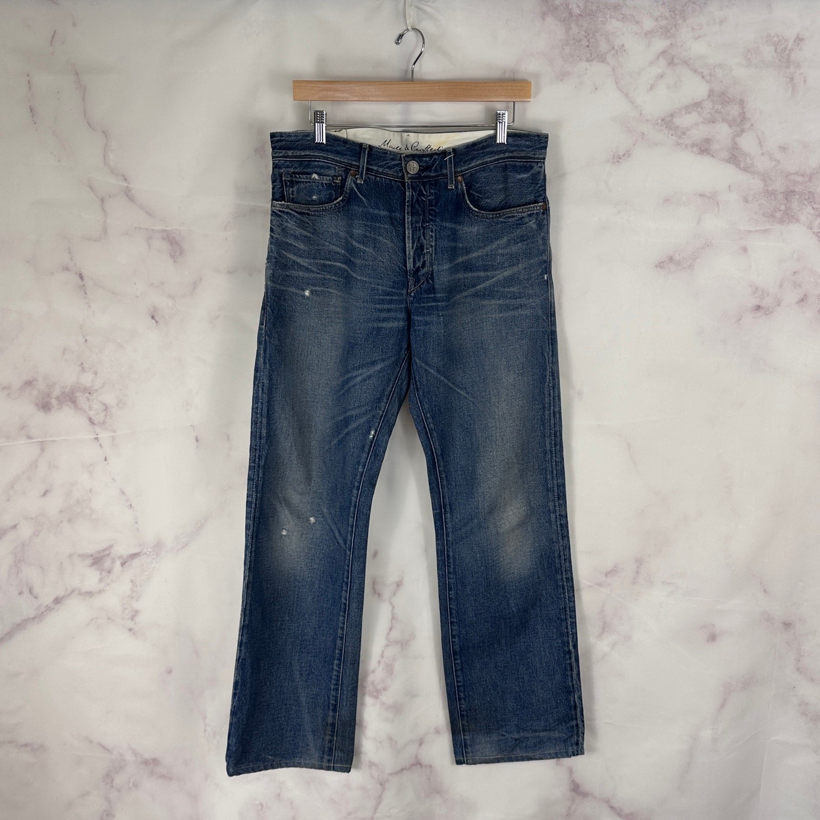 Levi’s Made & Crafted Denim Jeans Blue Taper 33×34 Vintage Indigo Washed Pant