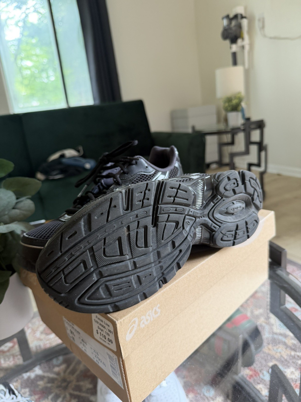 Asics Gel-1130 Black/Pure Silver Size 9.5
