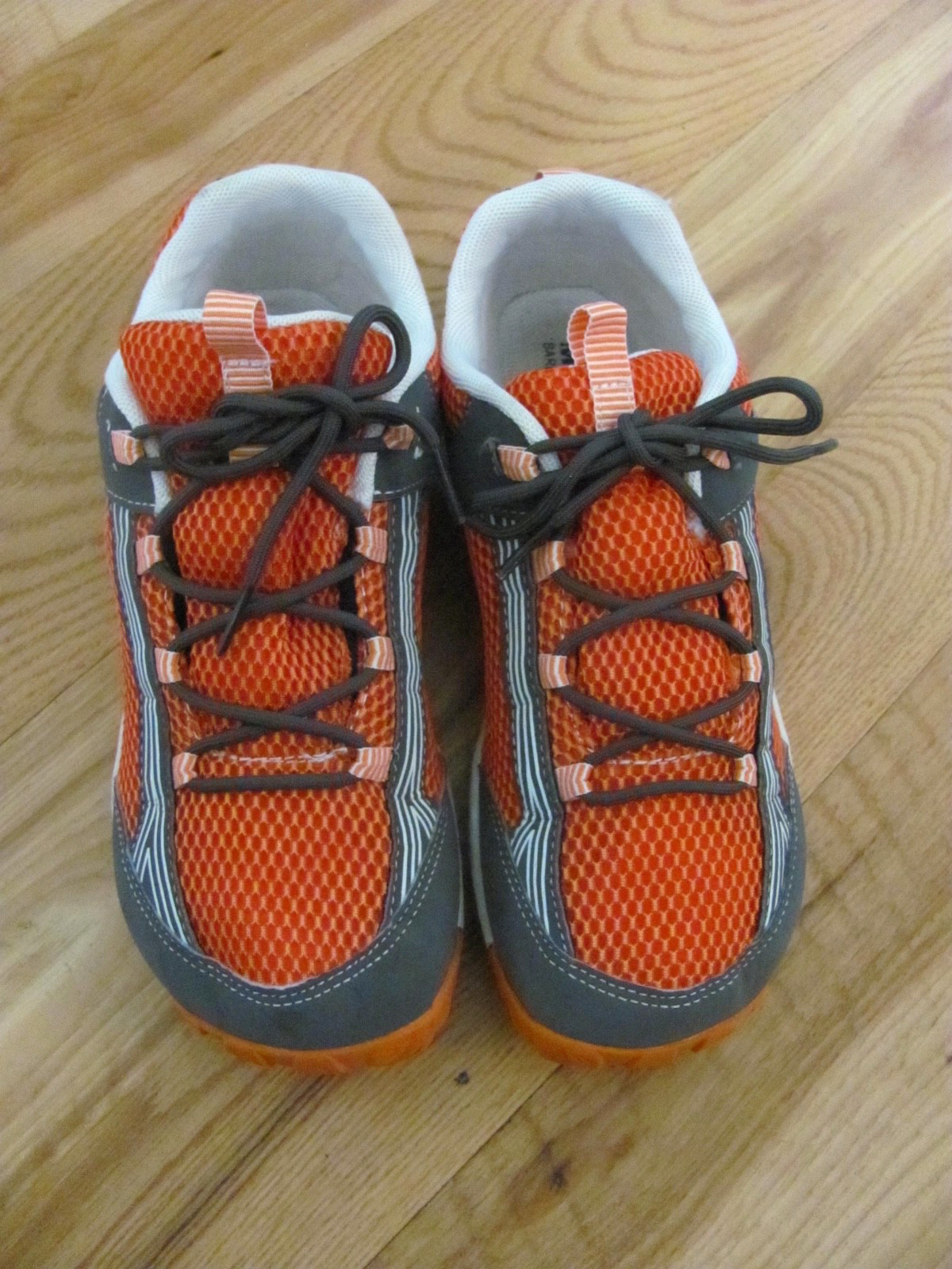 Merrell Orange Flux Glove Minimalist Shoes Synthetic Mesh Upper Lace Up Kids 6
