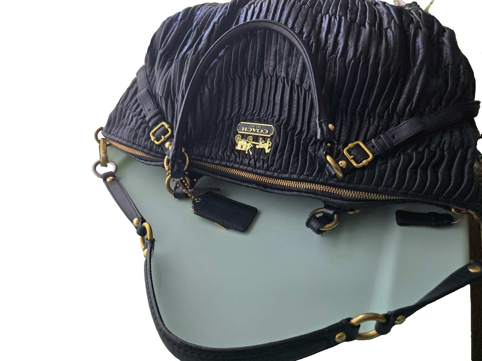 Authentic Coach Madison Gathered Leather Sophia Satchel (Style No. 15947)