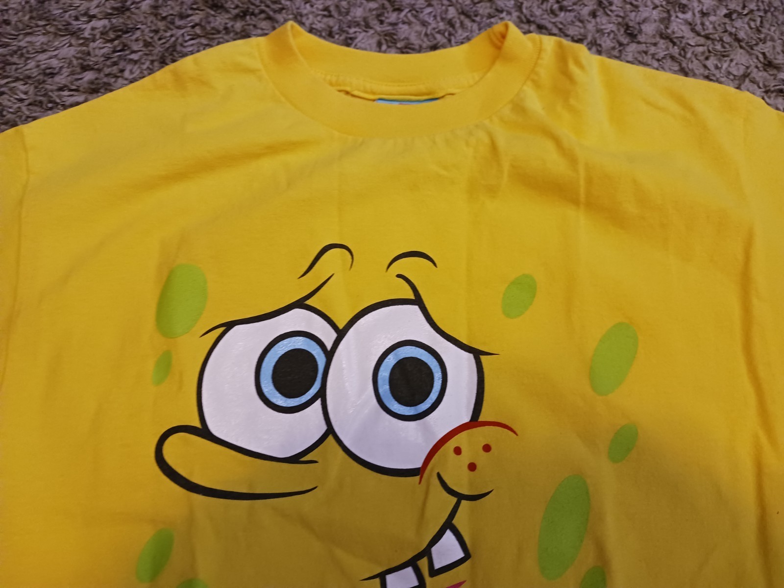 Vintage 2002 Nickelodeon SpongeBob SquarePants Nudie Pants Yellow TShirt Size M