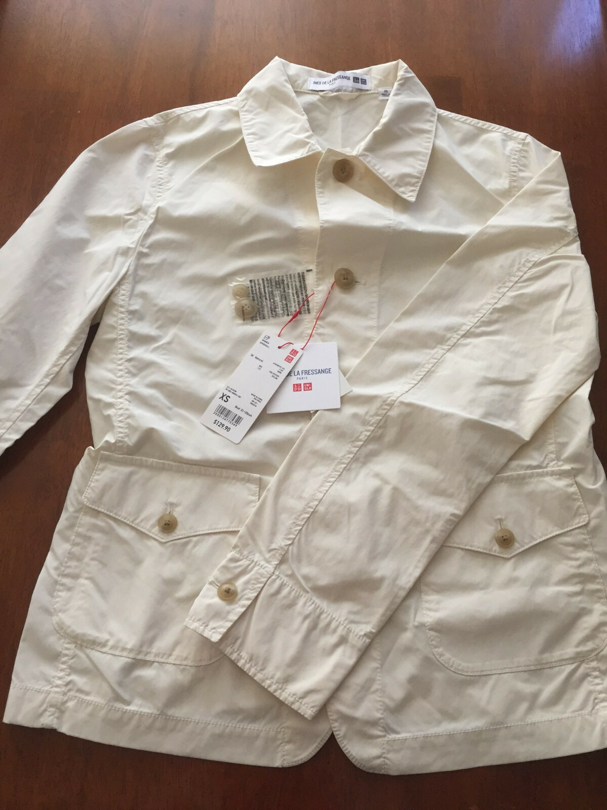 Uniqlo Women Coverall Jacket IDLF (INES DE LA FRESSANGE) in Natural XS – NWT