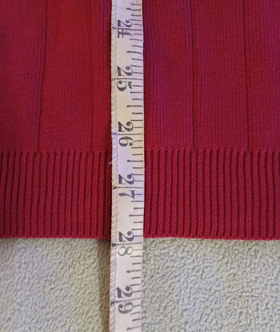 Covington mens vneck cotton red short sleeve ribbed sweater size large