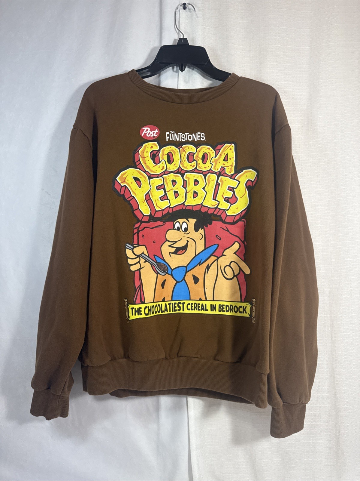 The Flintstones Sweatshirt Brown Size Large Unisex Cocoa Pebbles