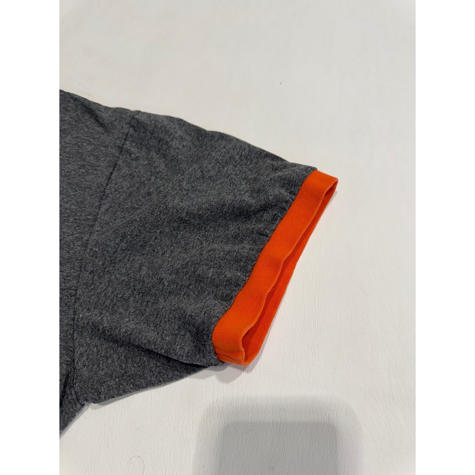 Nike Mens Ringer T-Shirt Gray Orange Embroidered Logo Size Large RN 56323