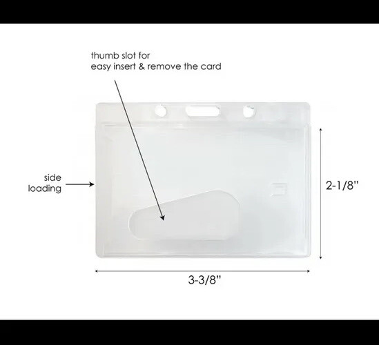 5 Pack ID Card Badge Holder Horizontal Hard Plastic Protector Clear Case