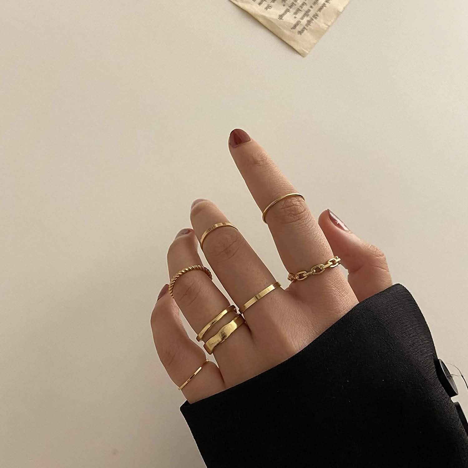 7-Piece: Women’s Gold Knuckle Ring Set