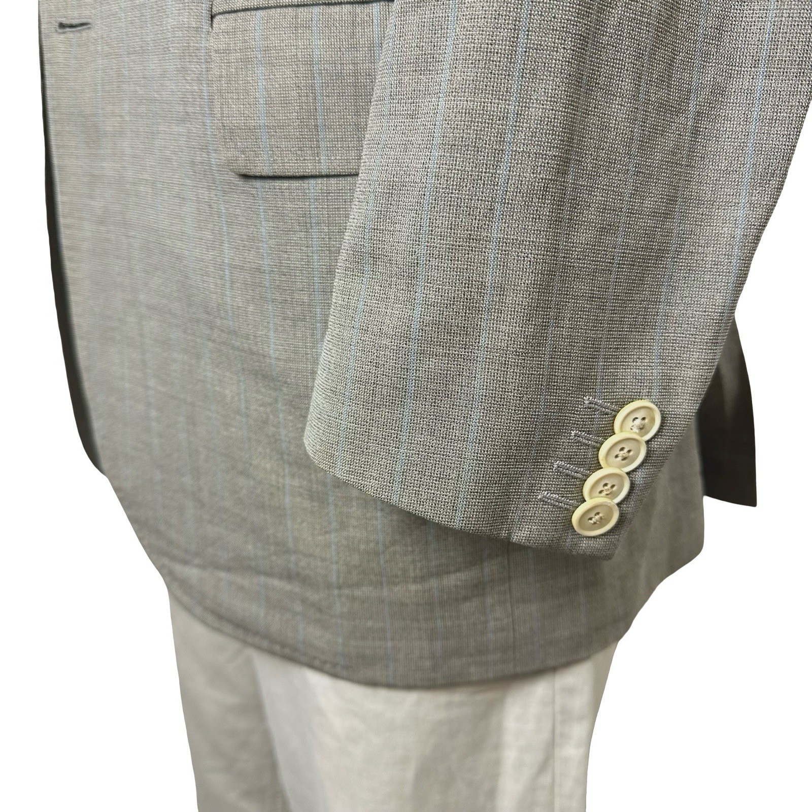 Corneliani Blazer Jacket 40” Wool Summer Grey Check Sport Coat Men’s Italian