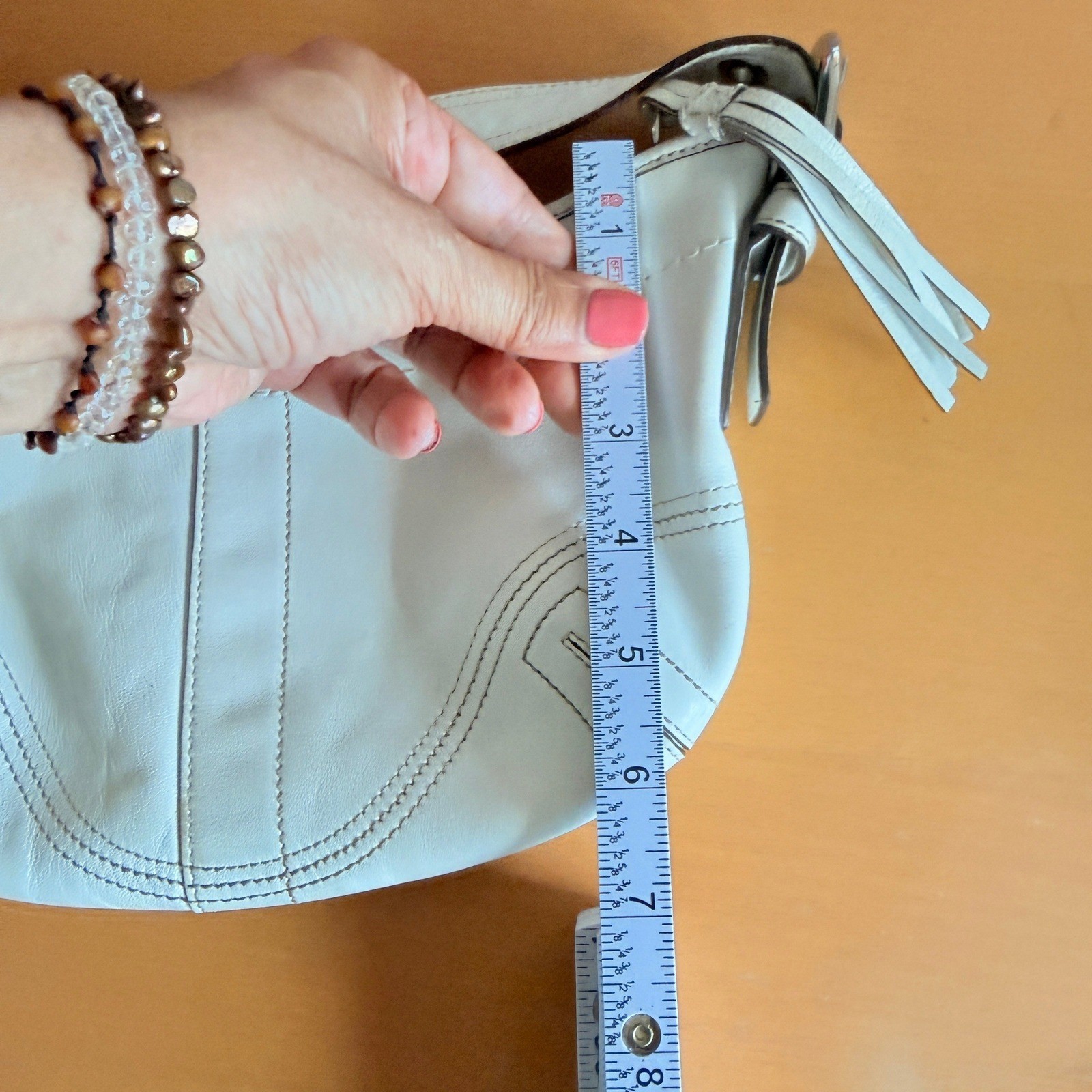 Coach Soho White Leather Hobo Bag Vintage Shoulder Purse K05S-8A01
