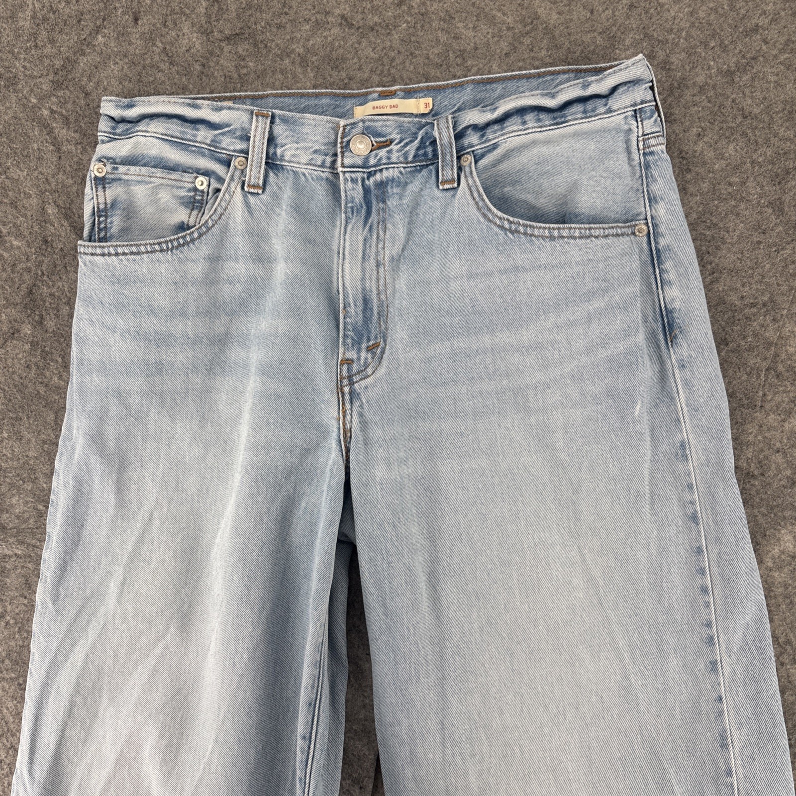 Levi’s Jeans Womens 31 Dad Baggy Mid Rise Light Blue Wide Leg Big E Remake 32×28
