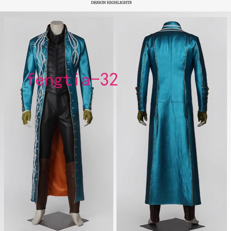 Game Devil May Cry 3 Vergil Cosplay Costume Outfit Halloween Jacket Windbreaker