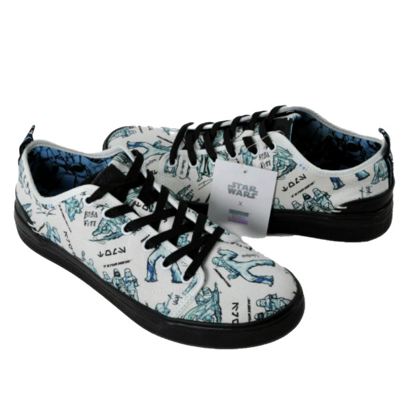 New TOMS Sz 9 Star Wars x Travel Lite Low Sneaker White Characters Sketch Print