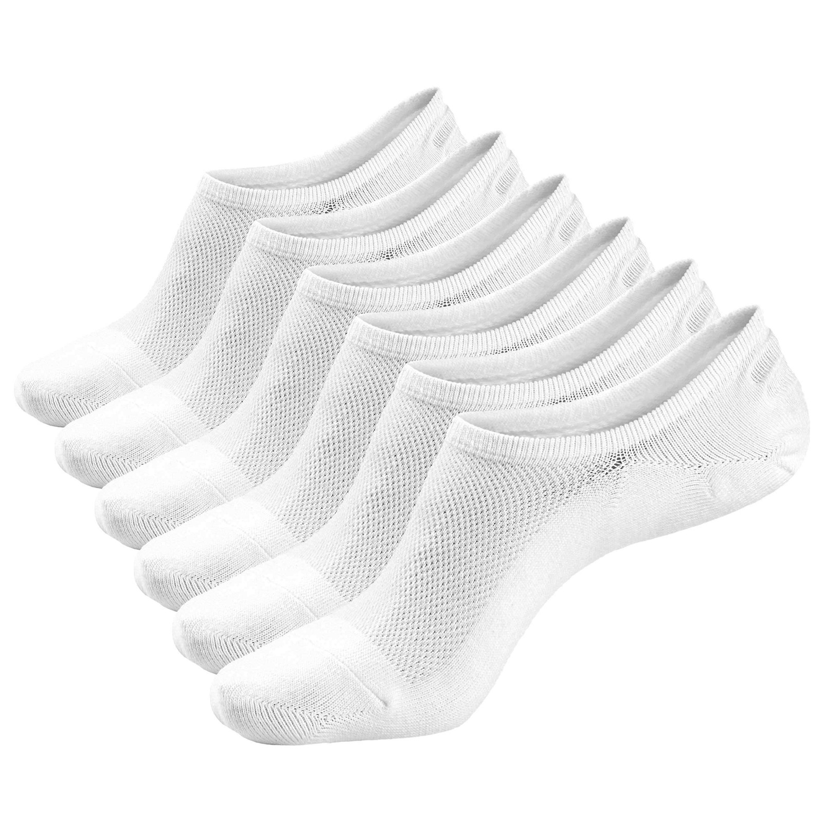 No Show Low Cut Ankle Socks Casual Cotton Socks 8-11 6 Pairs（6whiteᦀ