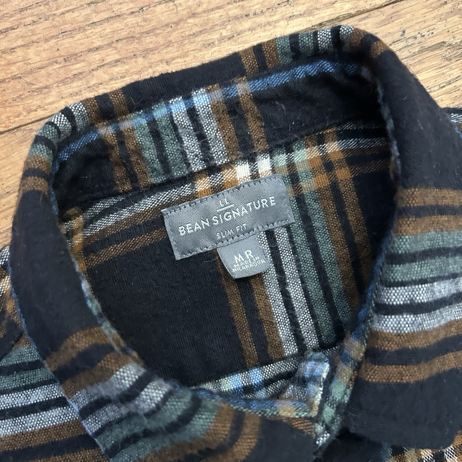 Ll Bean Signature Archive 1933 Chamois Cloth Plaid Button Up Shirt Medium