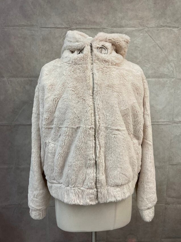 Ambiance Outerwear Women’s Sherpa Hooded Jacket Light Pink Size L