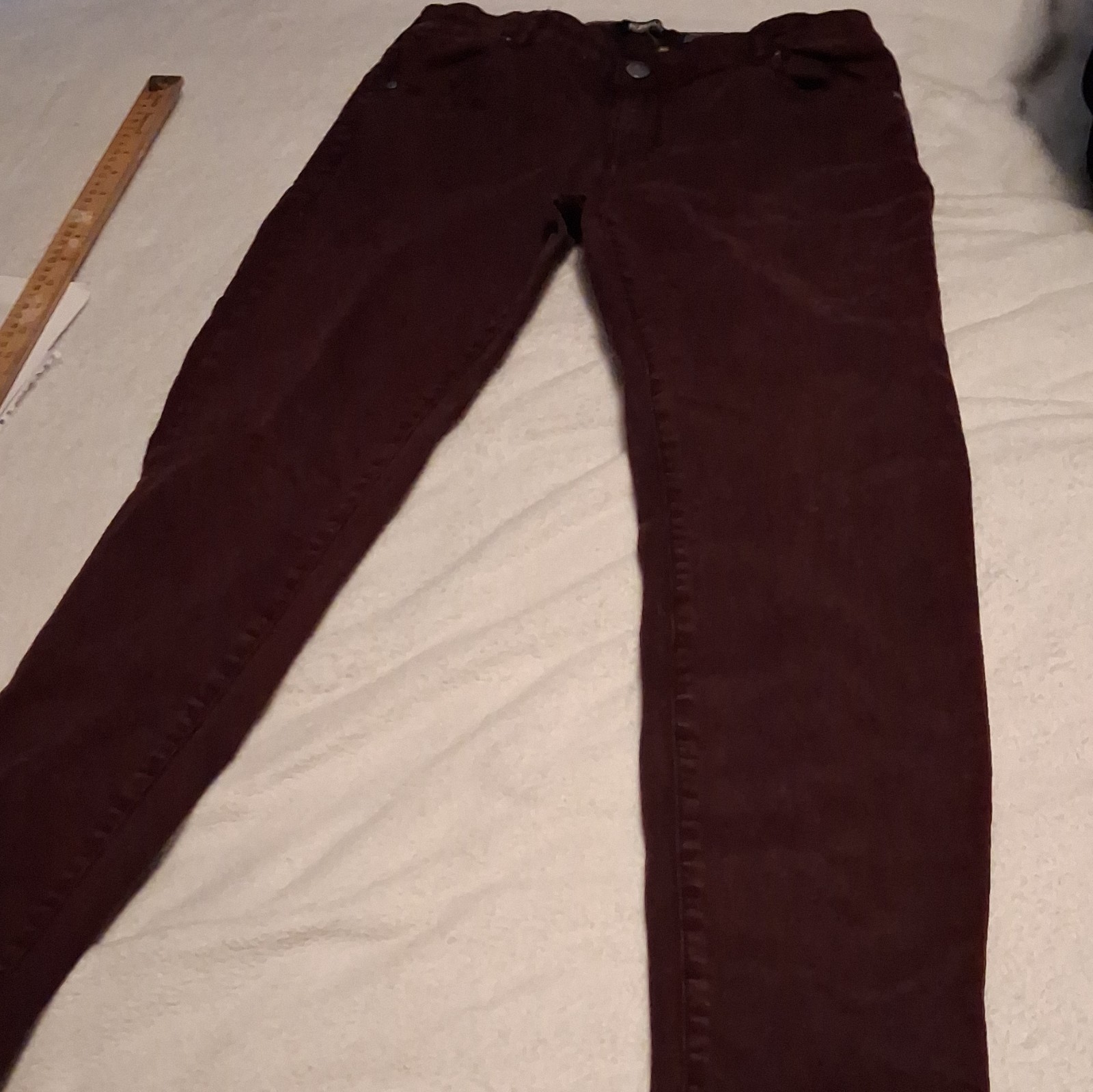 Buffalo David Bitton Women’s Burgundy Dark Wash Mid-Rise Stretch Skinny Jeans