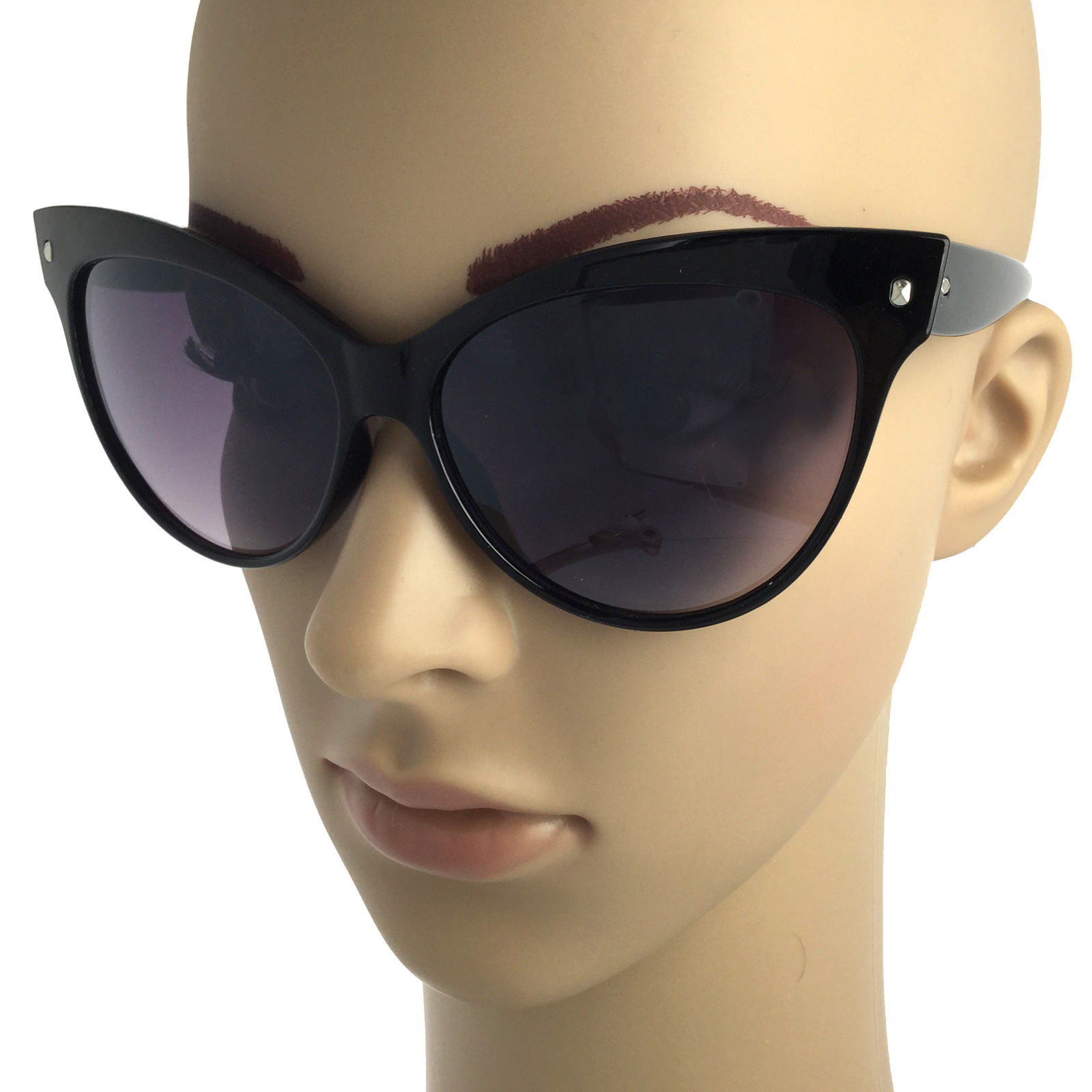 Women’s Cat Eye Sunglasses Retro Classic Designer Vintage Fashion Shades Black