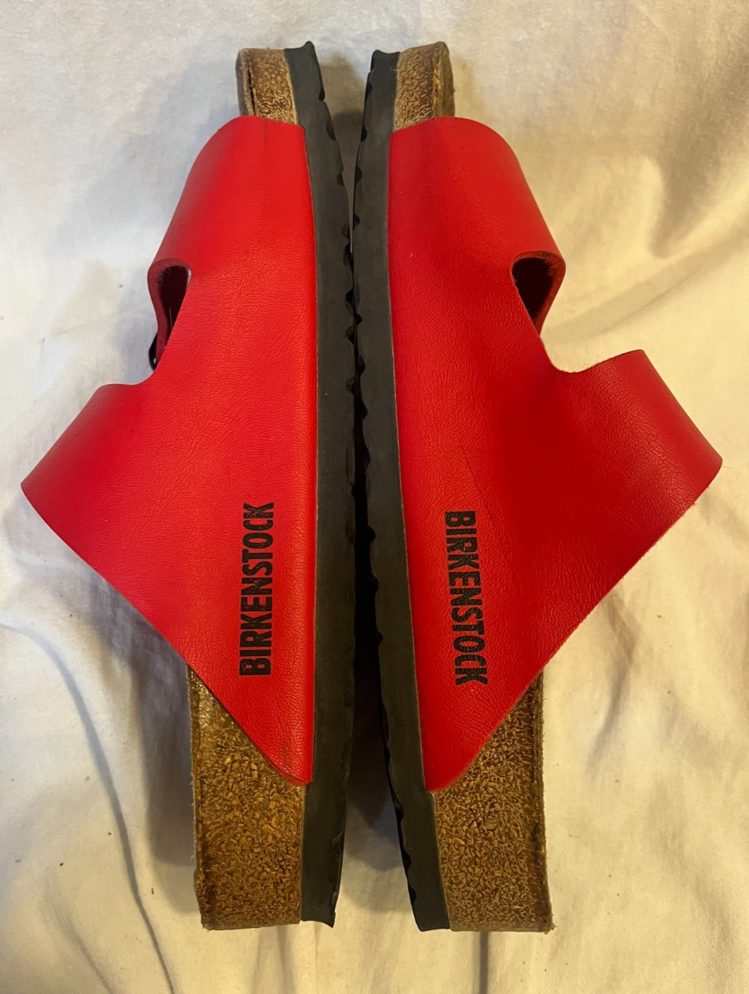 Birkenstock Arizona Red Birko-Flor Sandals Women Sz 35 US 4 4.5 Regular Wide Fit