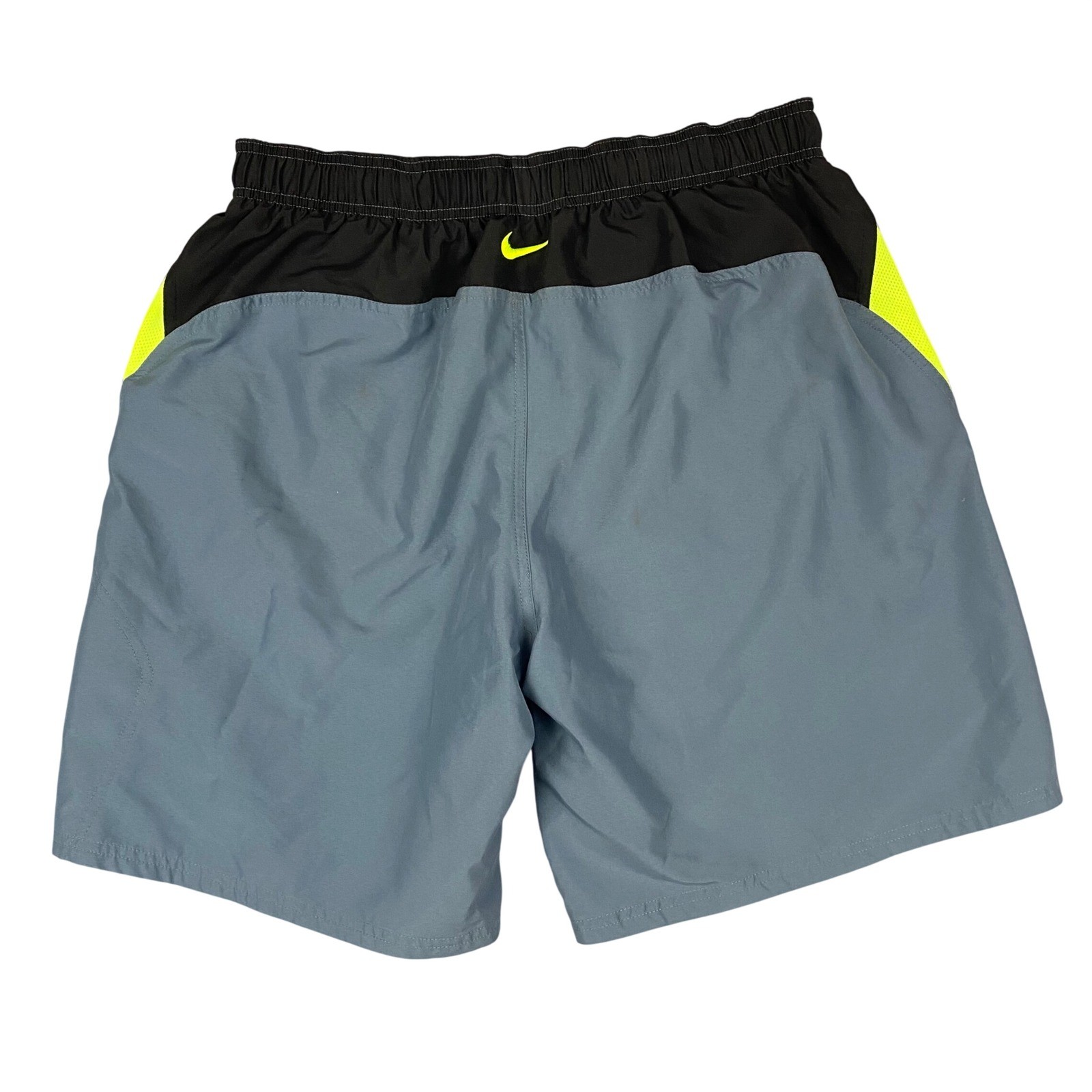 Nike Volley Core Contend Men’s Gray Black Neon Athletic Swim Trunks Shorts XL