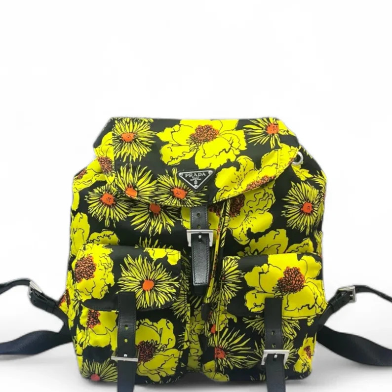 Prada Backpack Yellow Black Tessuto Nylon (sa053126d7r)