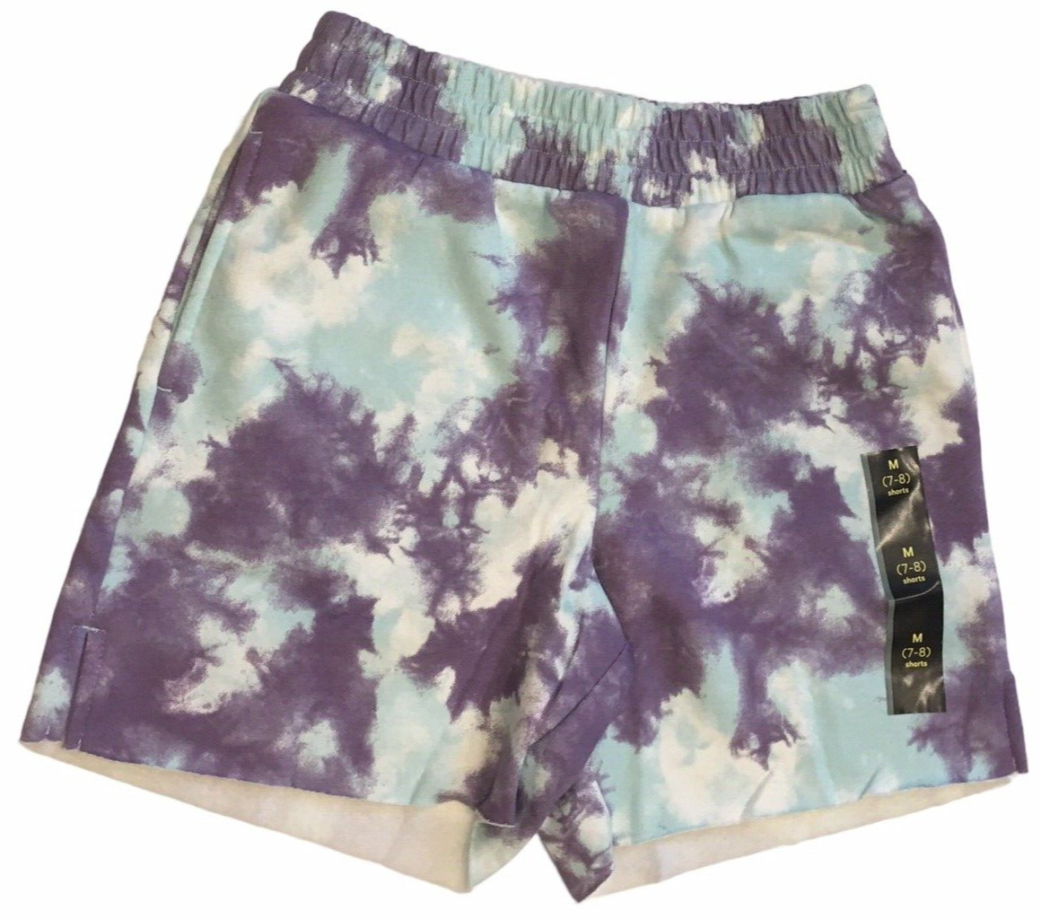 Art Class New Girl’s Size Medium (7/8) Blue & Purple Tie Dye Pull On Shorts