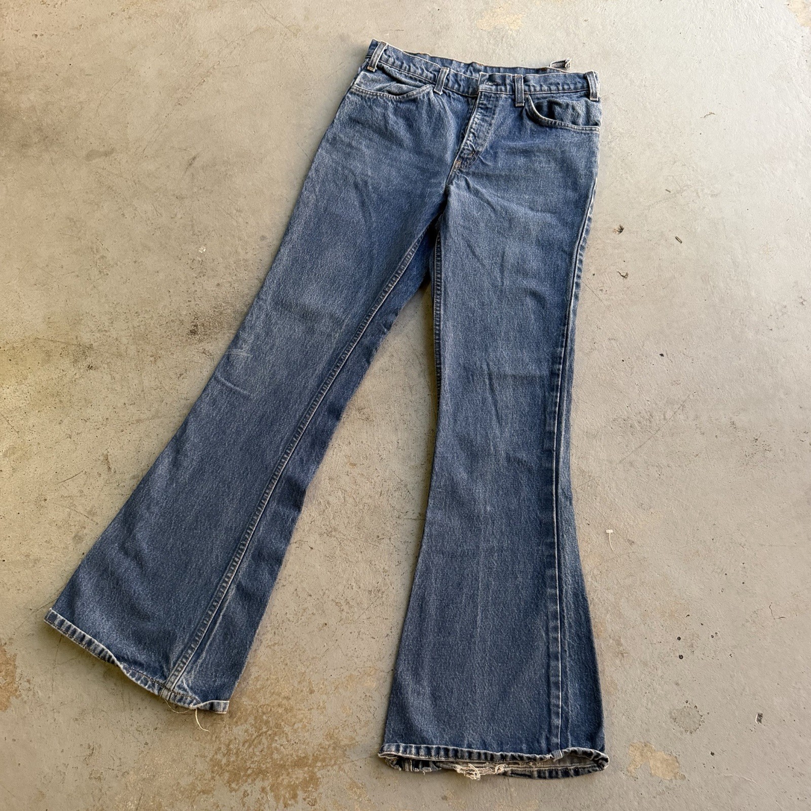 Vintage Orange Tab 70s Levi’s flared boot cut jeans Carzy true