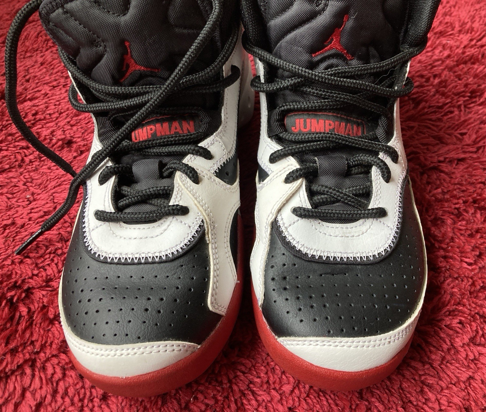 Kids Black White and Red Basketball Sneakers – Jordan Inspired Basketball Shoes