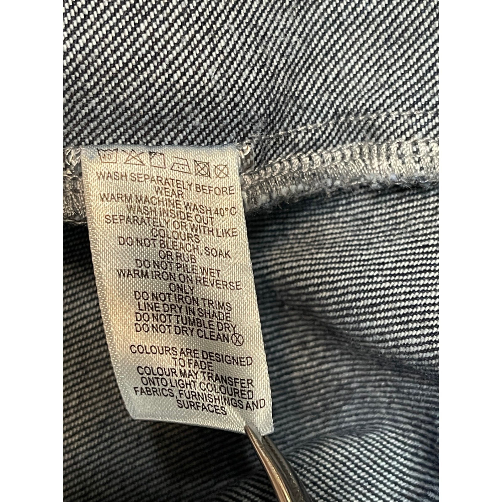 Meshki Dark Wash Denim Tailored Jacket Gold Buttons Blue Large DN08362