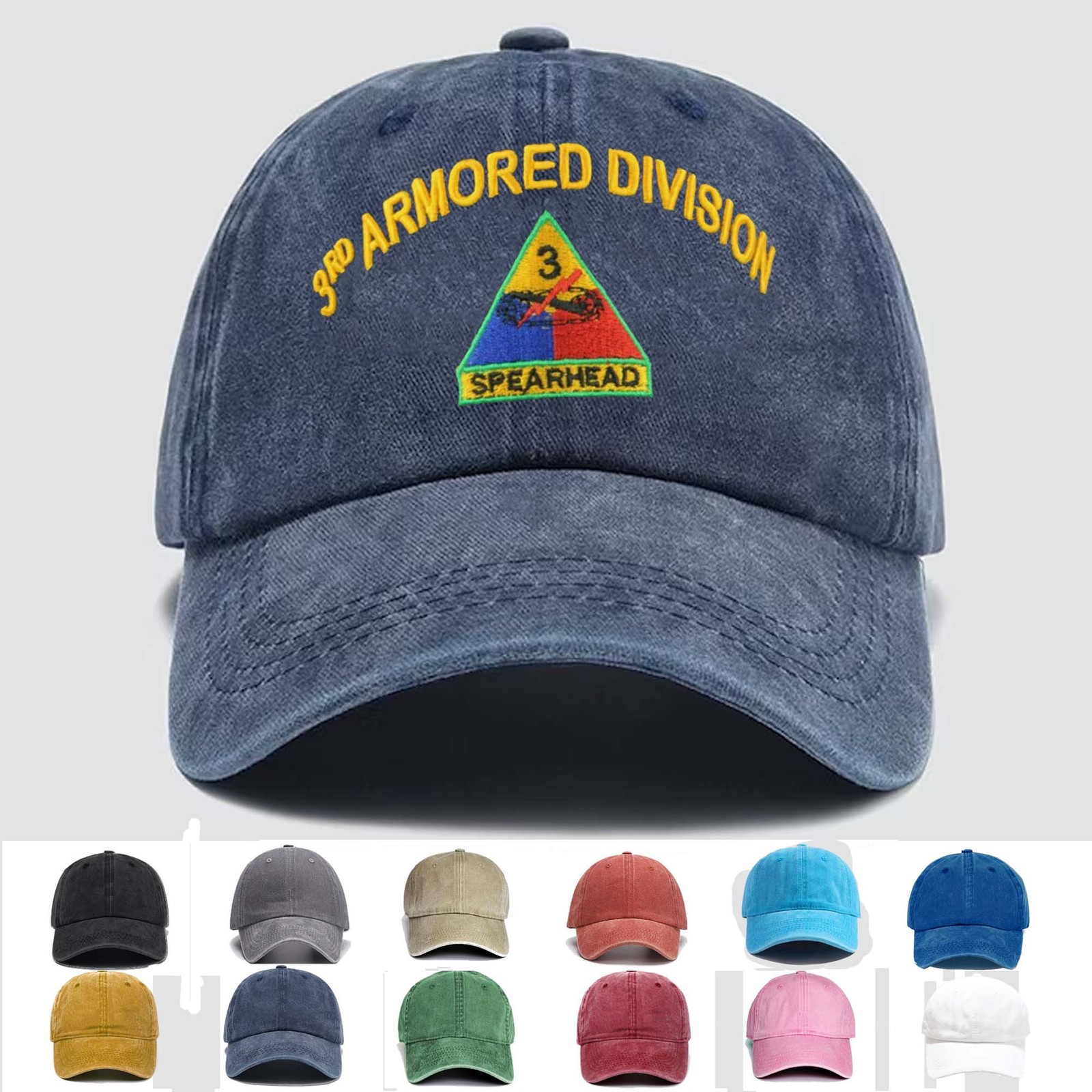 Custom Embroidered Hat US ARMY 3RD ARMORED DIVISION SPEARHEAD, Trucker Hat, Gift