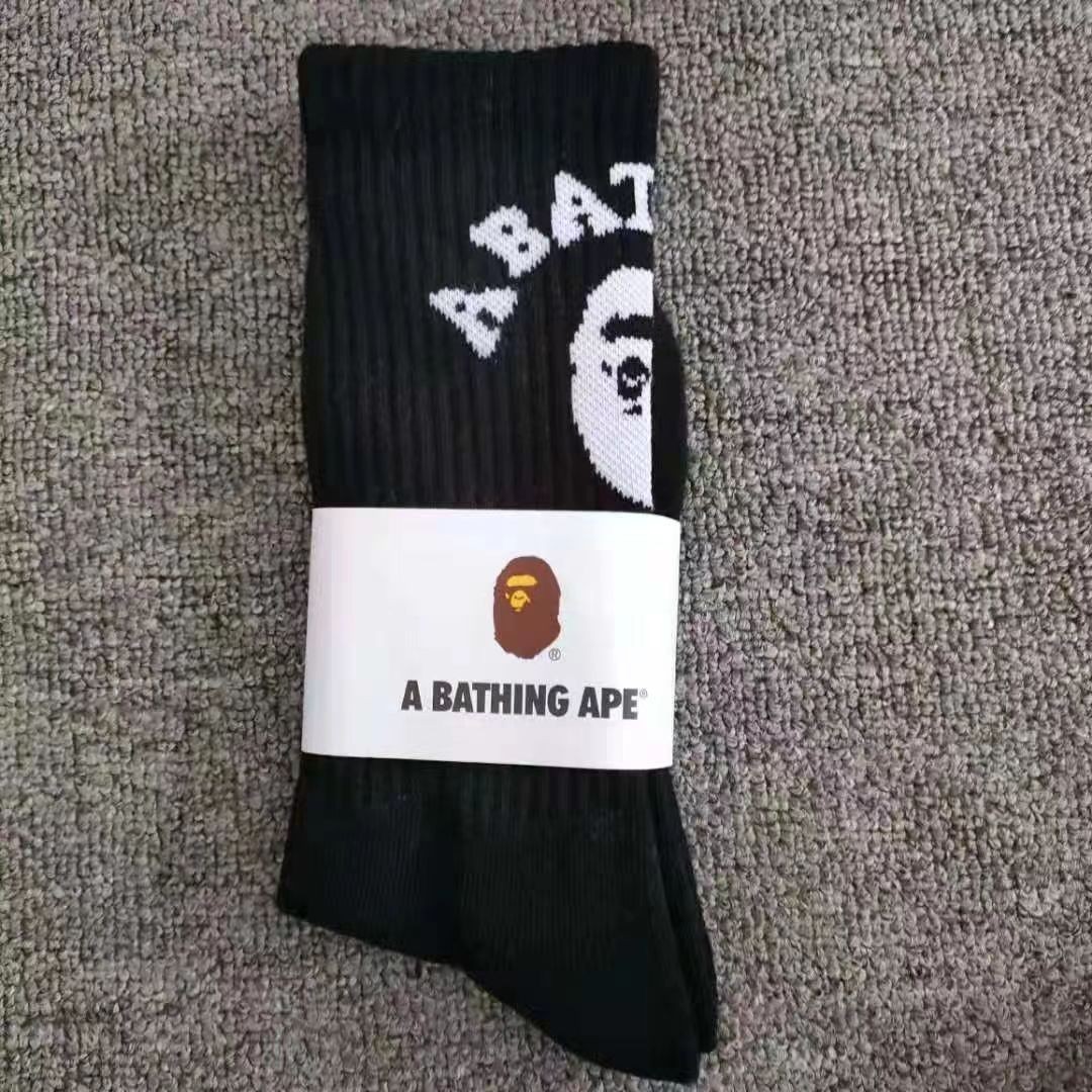 3 Pair Crew Socks *APE Embroidery Unisex Comfort Breathable Causal Athletic Sock