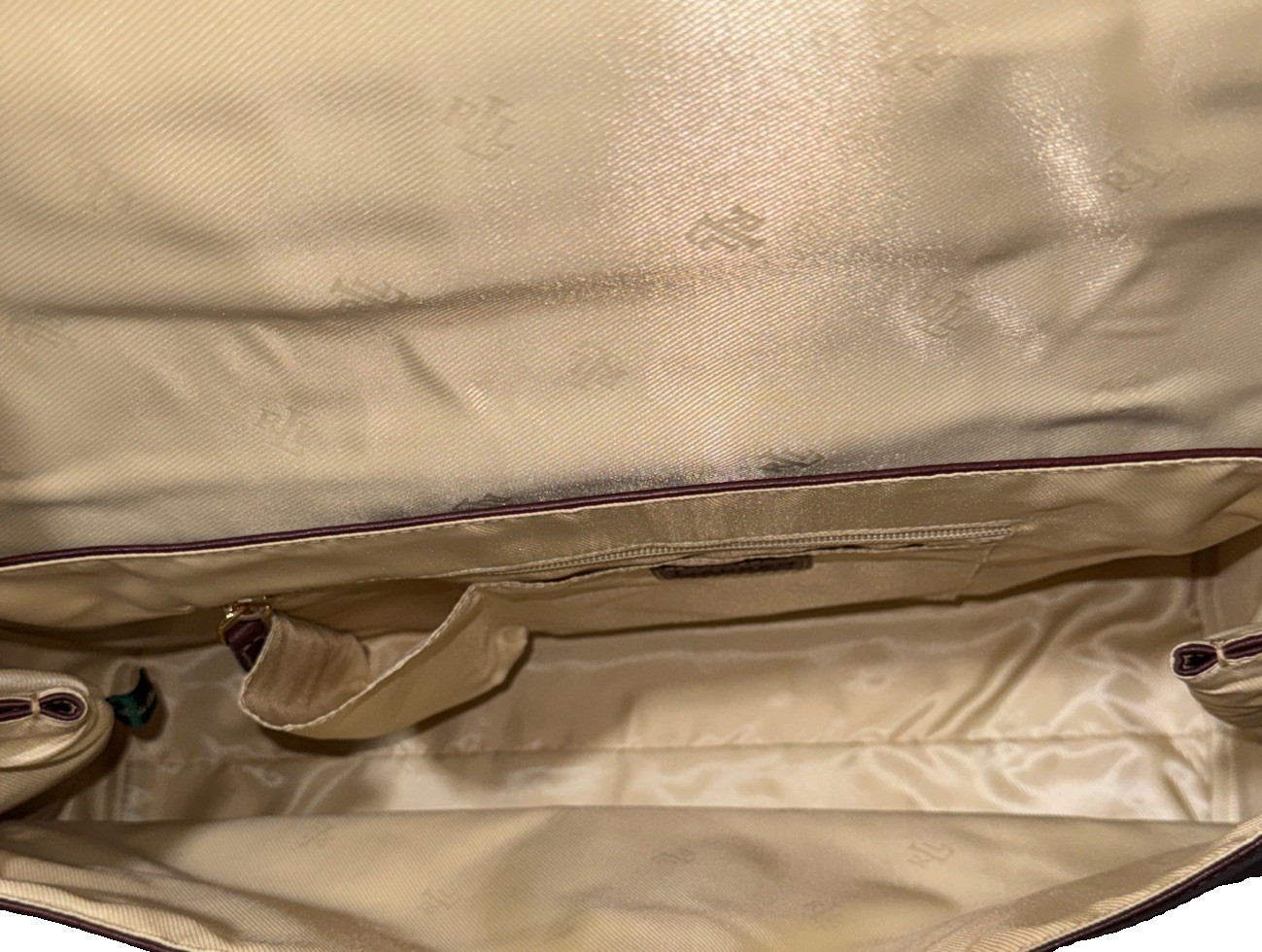 NWT Lauren Ralph Vintage Satchel Bag Gold Hardware Buckle Turn Lock Doctor Bag