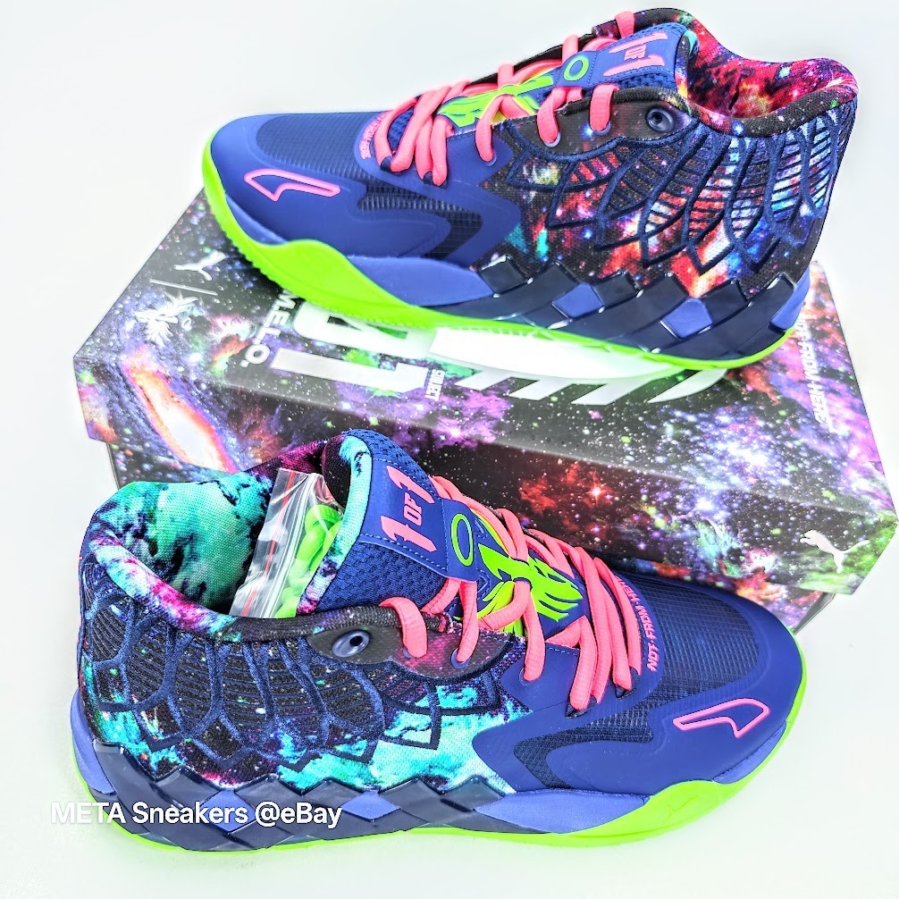 Puma MB.01 US 14 Men’s Blue Green Galaxy Basketball LaMelo Ball 376677 07 NIB