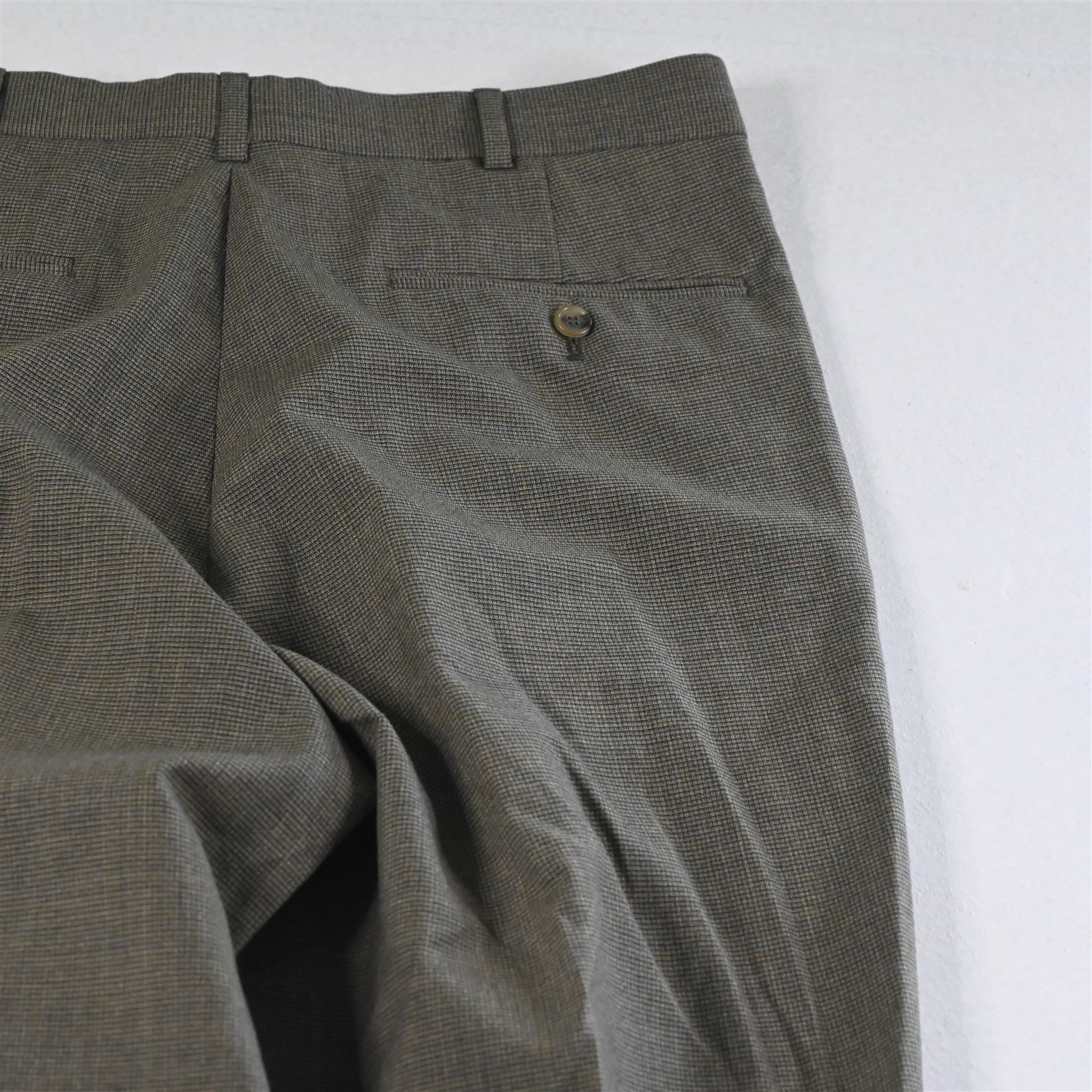 Vtg Mens Double Breasted 40L 32×34 Brown Check Wool Mens Jacket Pants Suit
