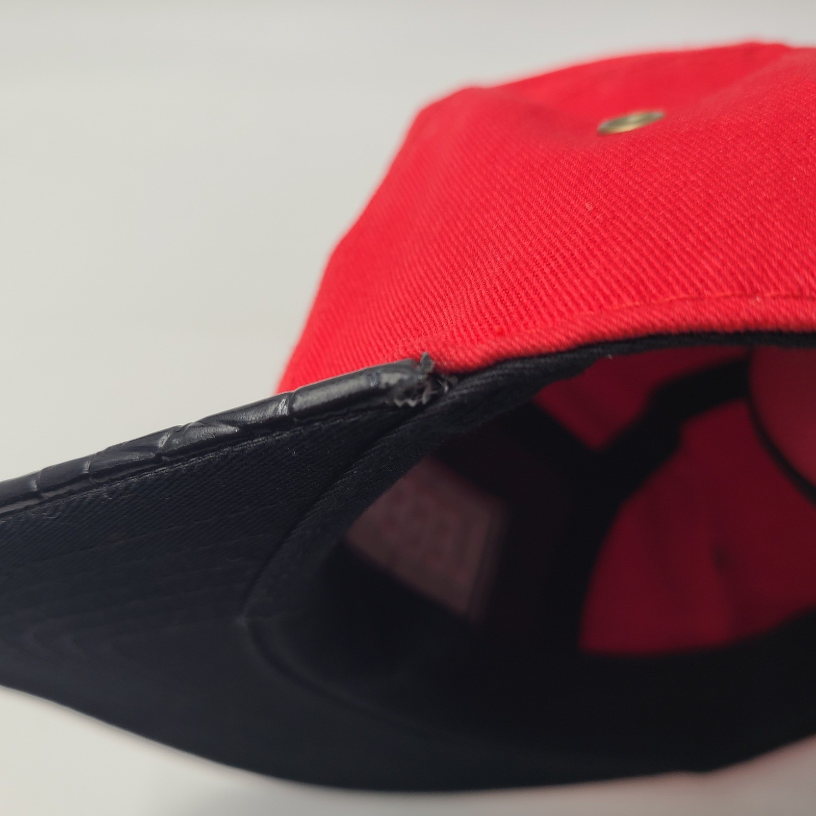 5 Panel Hat Strapback Muka Headwear Red Black Legend 23 Faux Crocodile Brim Men