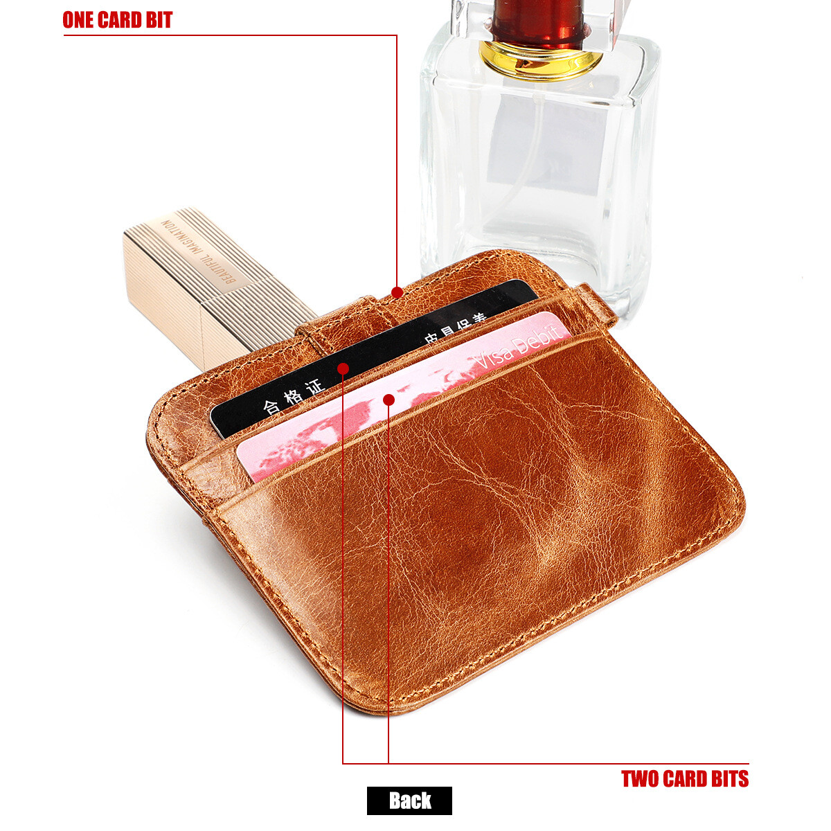RFID Blocking Card Wallet with Hasp Coin Pocket Vintage Leather Small Wallet USA